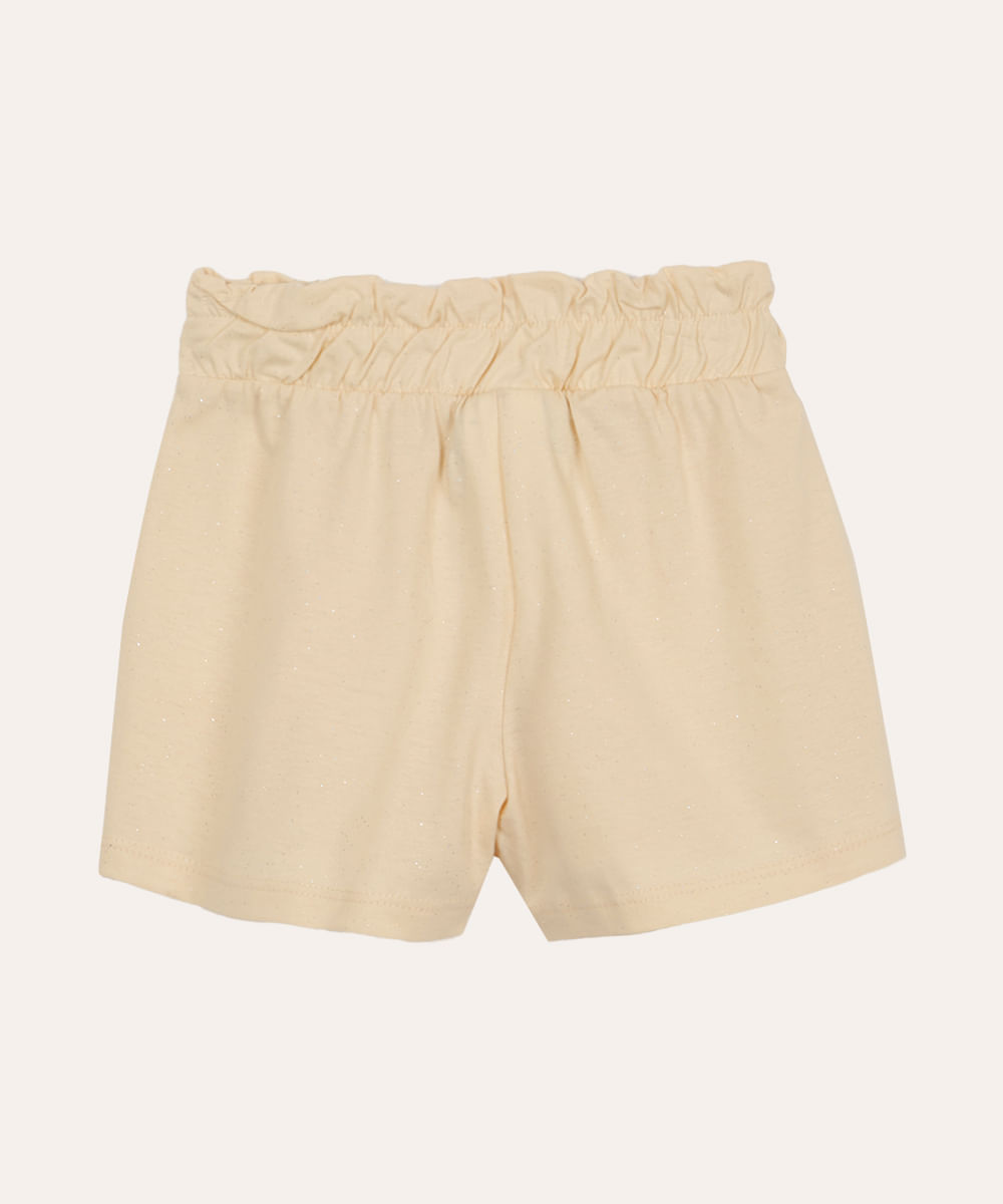 short infantil clochard glitter bege
