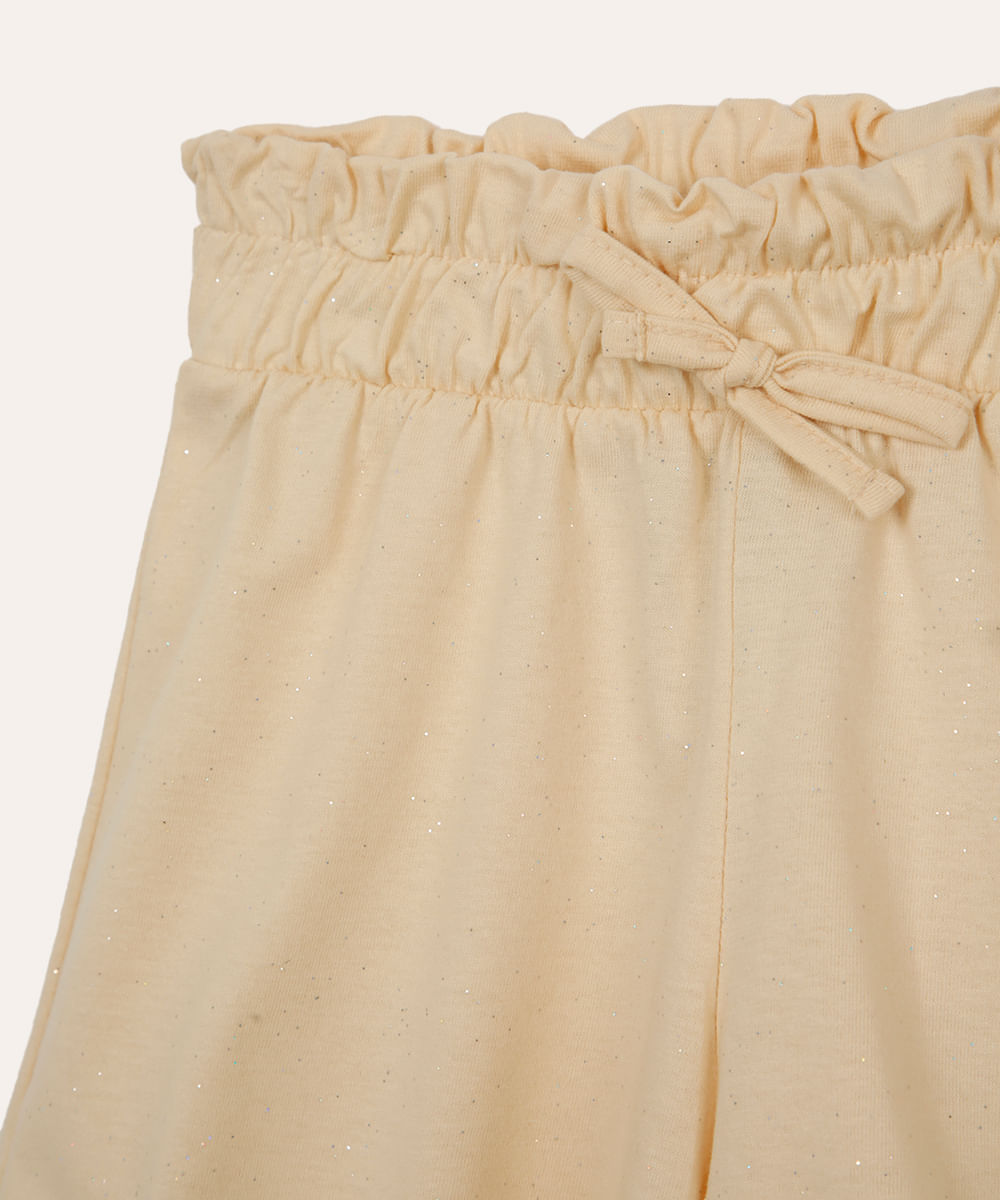 short infantil clochard glitter bege