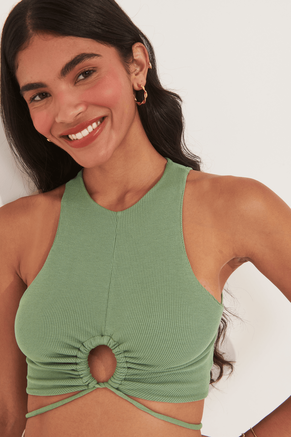 cropped mari gota franzida malha