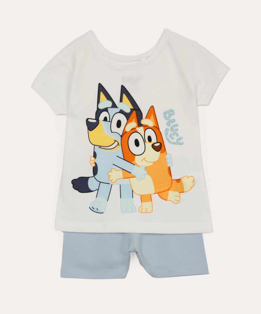 conjunto de algodão infantil bluey off white