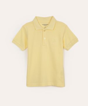 polo de algodão infantil manga curta amarelo