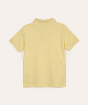 polo de algodão infantil manga curta amarelo