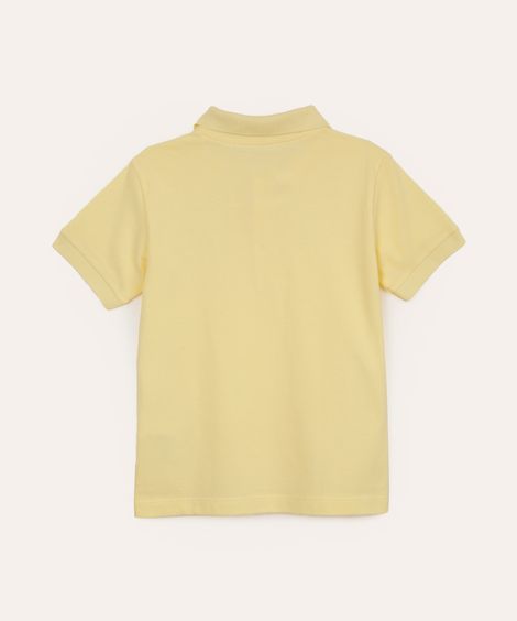 polo de algodão infantil manga curta amarelo