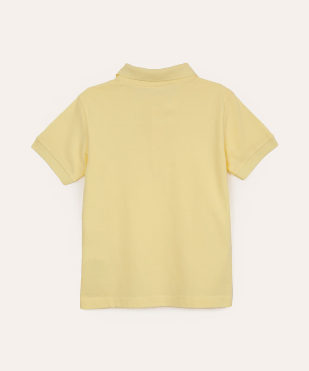 polo de algodão infantil manga curta amarelo