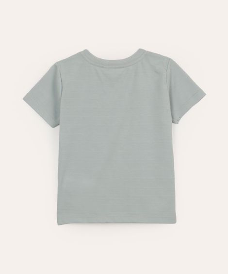 camiseta infantil texturizada com bolso azul