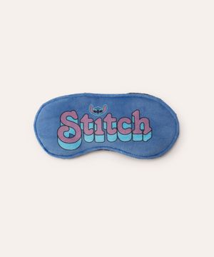 apoio de pescoço com máscara de dormir stitch azul