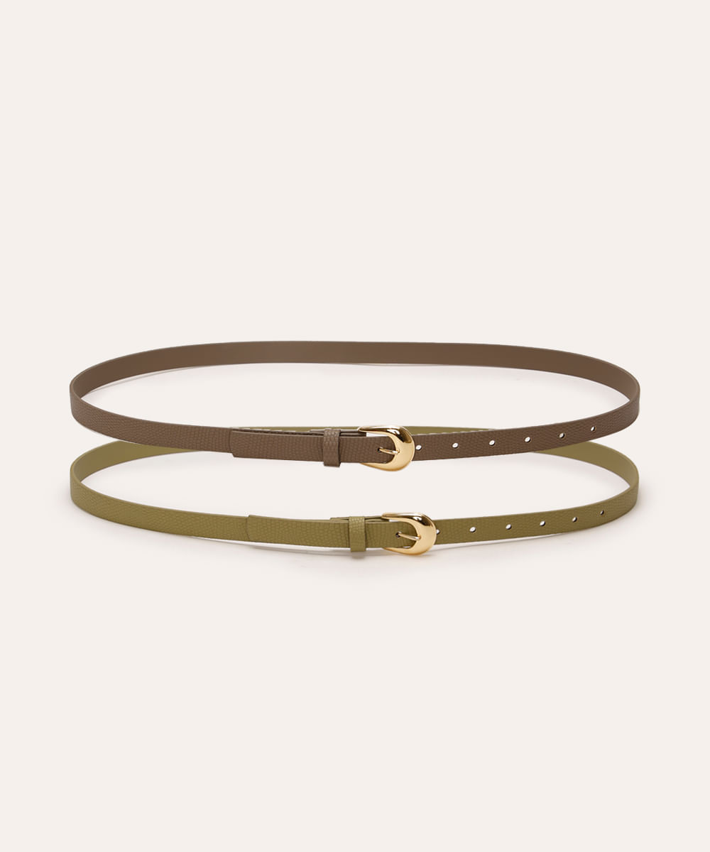 kit de 2 cintos com fivela verde