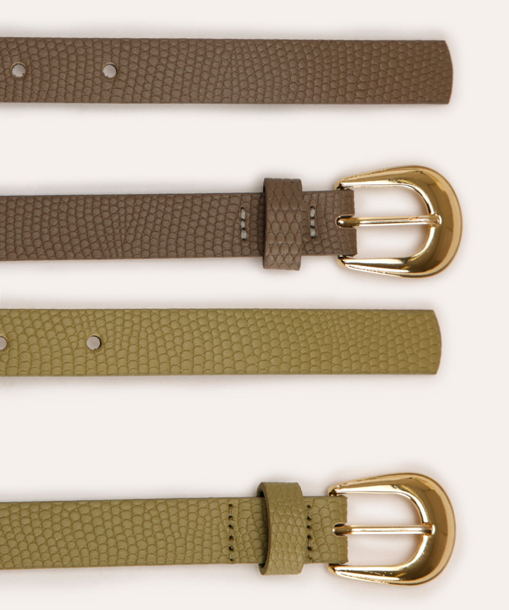 kit de 2 cintos com fivela verde