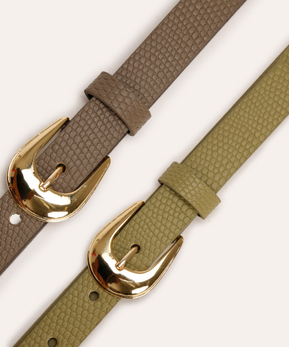 kit de 2 cintos com fivela verde