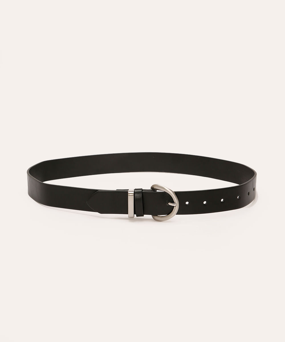 cinto fivela escovada preto