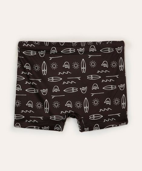 sunga infantil boxer prancha de surf preta