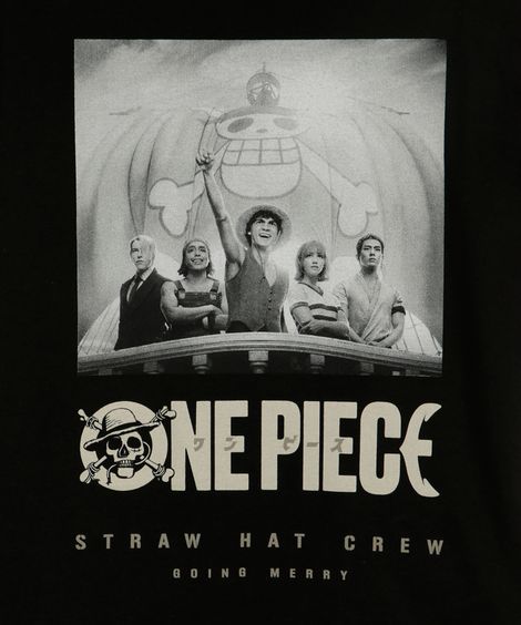 camiseta de algodão infantil one piece preto