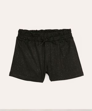 short infantil clochard glitter cinza