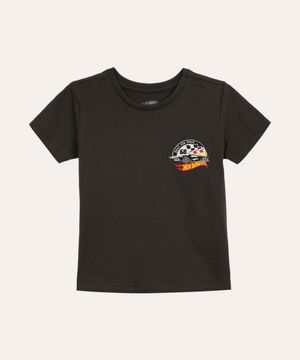 camiseta de algodão infantil hot wheels manga curta cinza