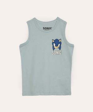 regata de algodão infantil sonic azul