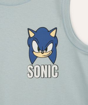 regata de algodão infantil sonic azul