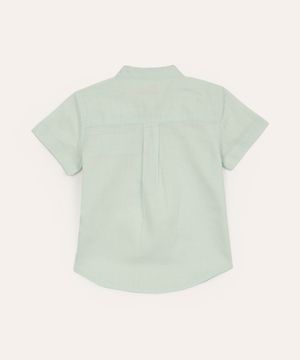 camisa infantil manga curta gola padre com bolso verde