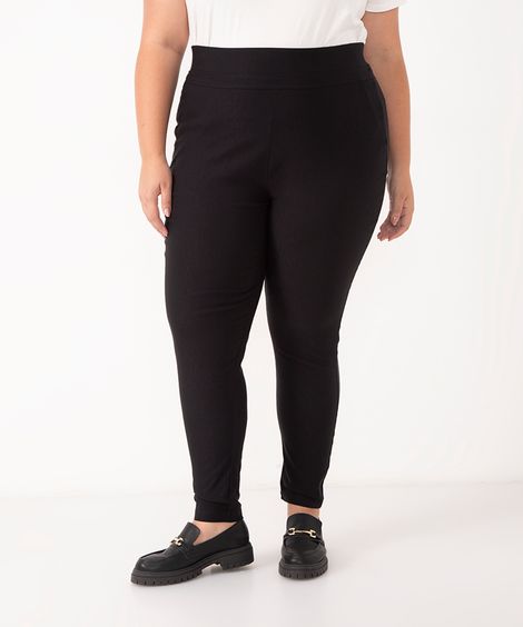 calça legging cintura alta plus size preto