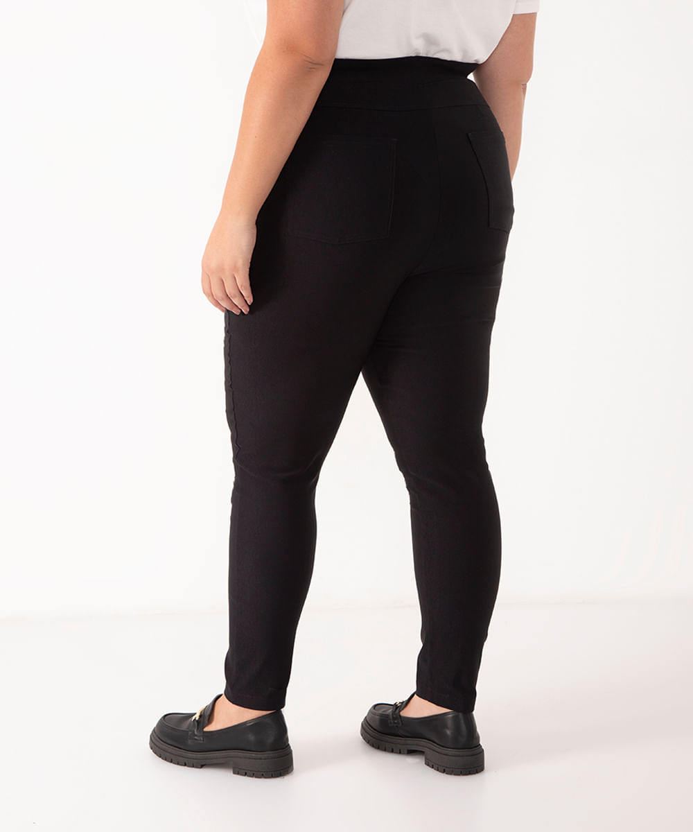 calça legging cintura alta plus size preto