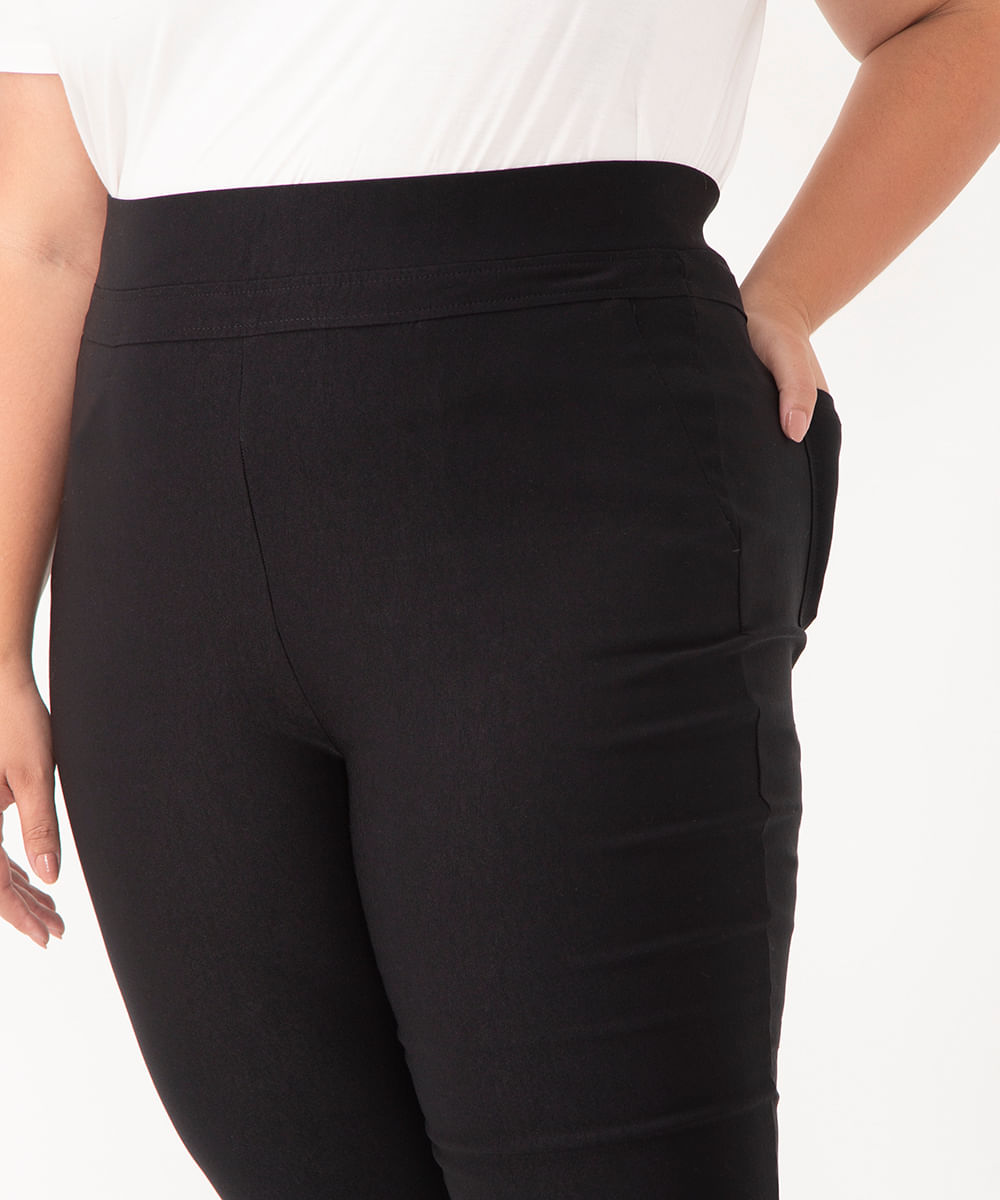 calça legging cintura alta plus size preto