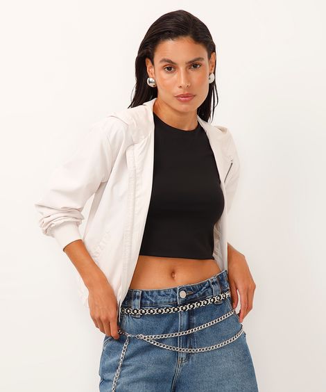 jaqueta corta vento com capuz off white