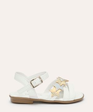 sandália infantil estrelas off white