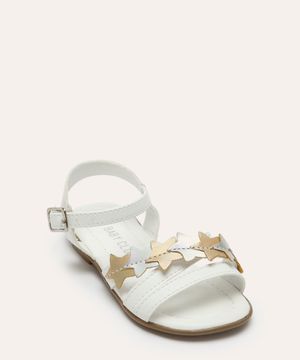 sandália infantil estrelas off white