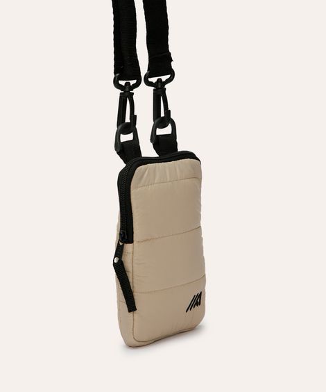 bolsa shoulder puffer esportiva bege