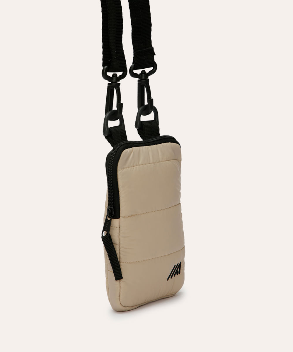 bolsa shoulder puffer esportiva bege
