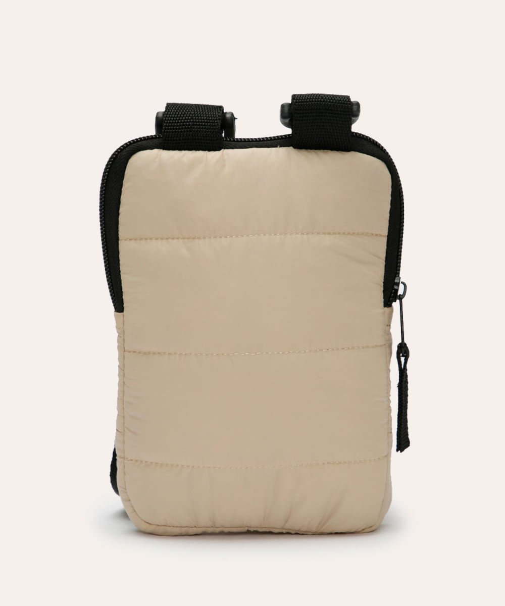 bolsa shoulder puffer esportiva bege