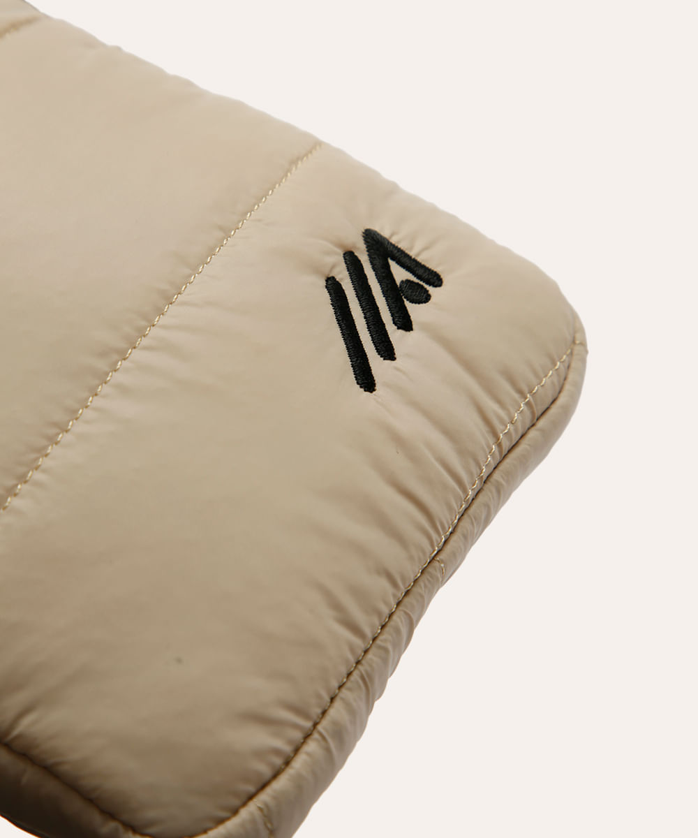 bolsa shoulder puffer esportiva bege
