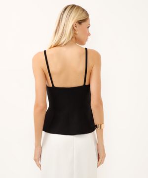 regata de tricot peplum preta