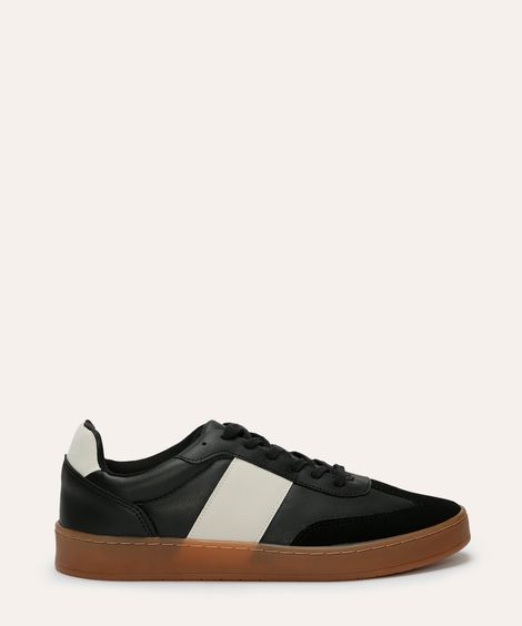 tênis casual cano baixo com recortes oneself preto