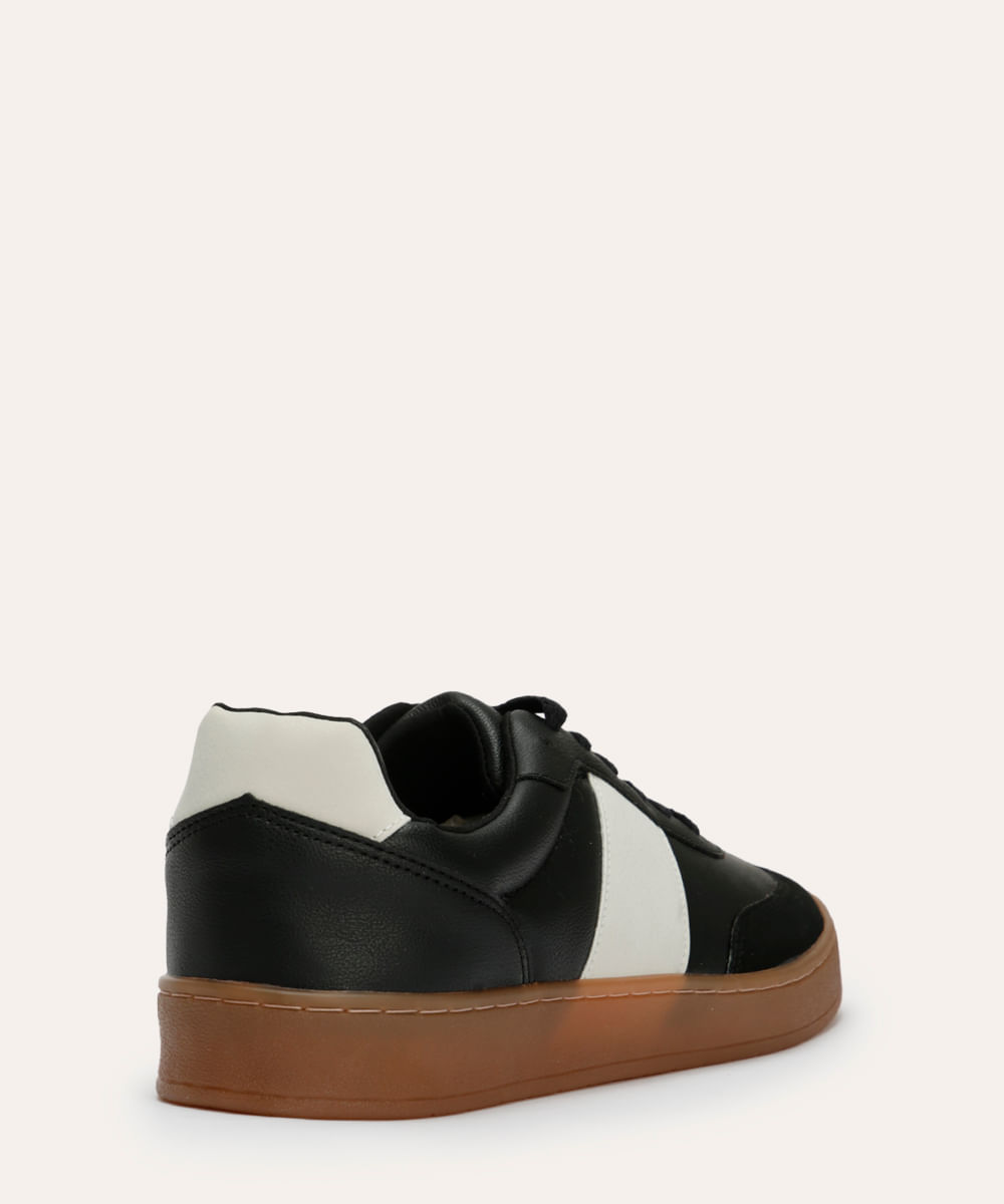 tênis casual cano baixo com recortes oneself preto