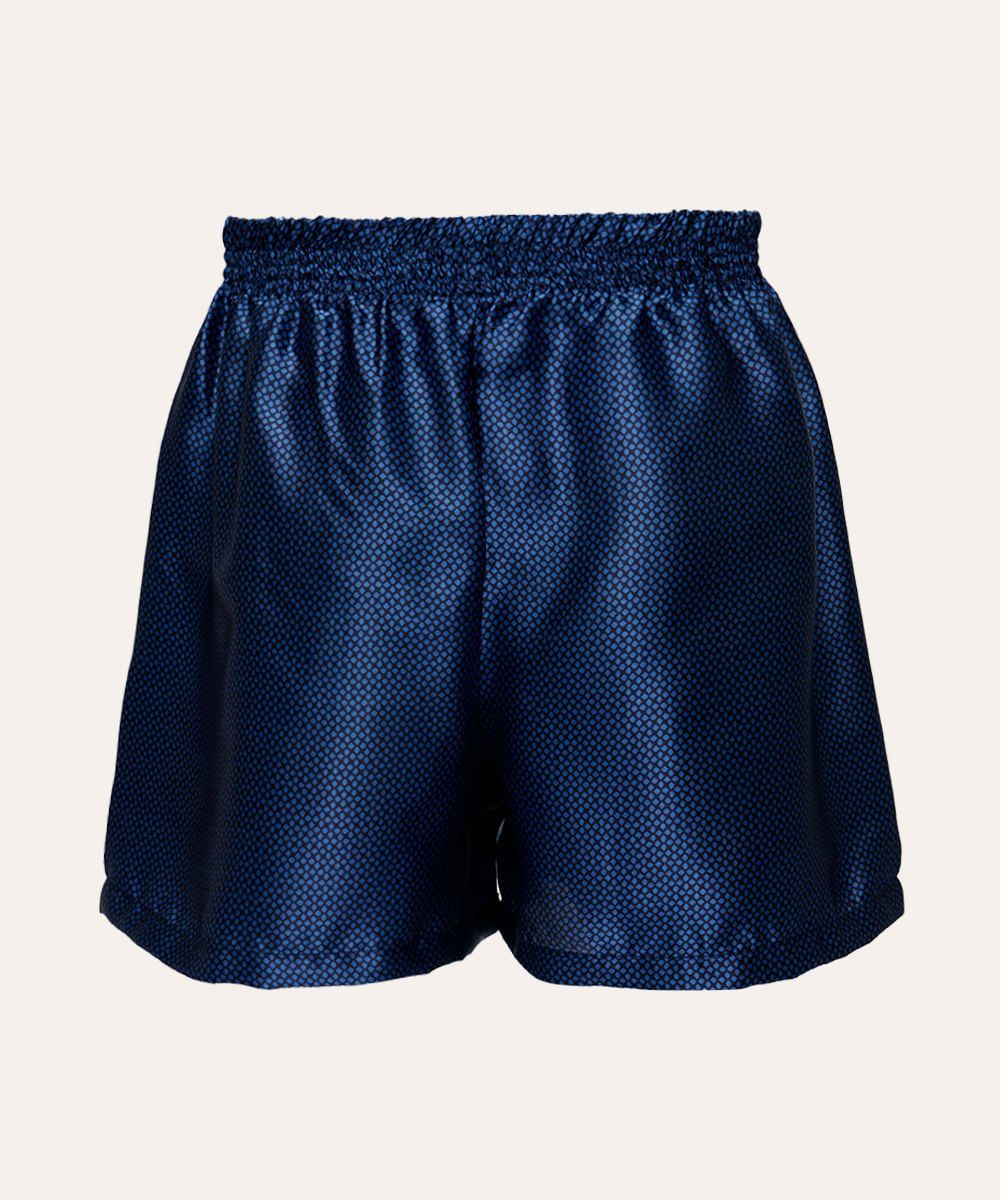 cueca samba canção acetinada geométrica azul