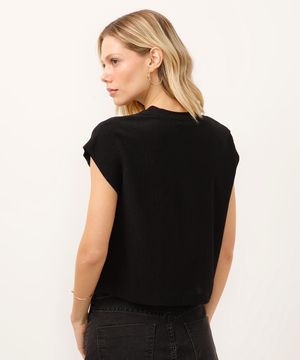 blusa muscle tee texturizada preta