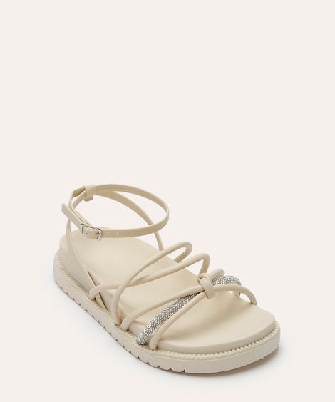 rasteirinha flatform infantil com brilhos off white
