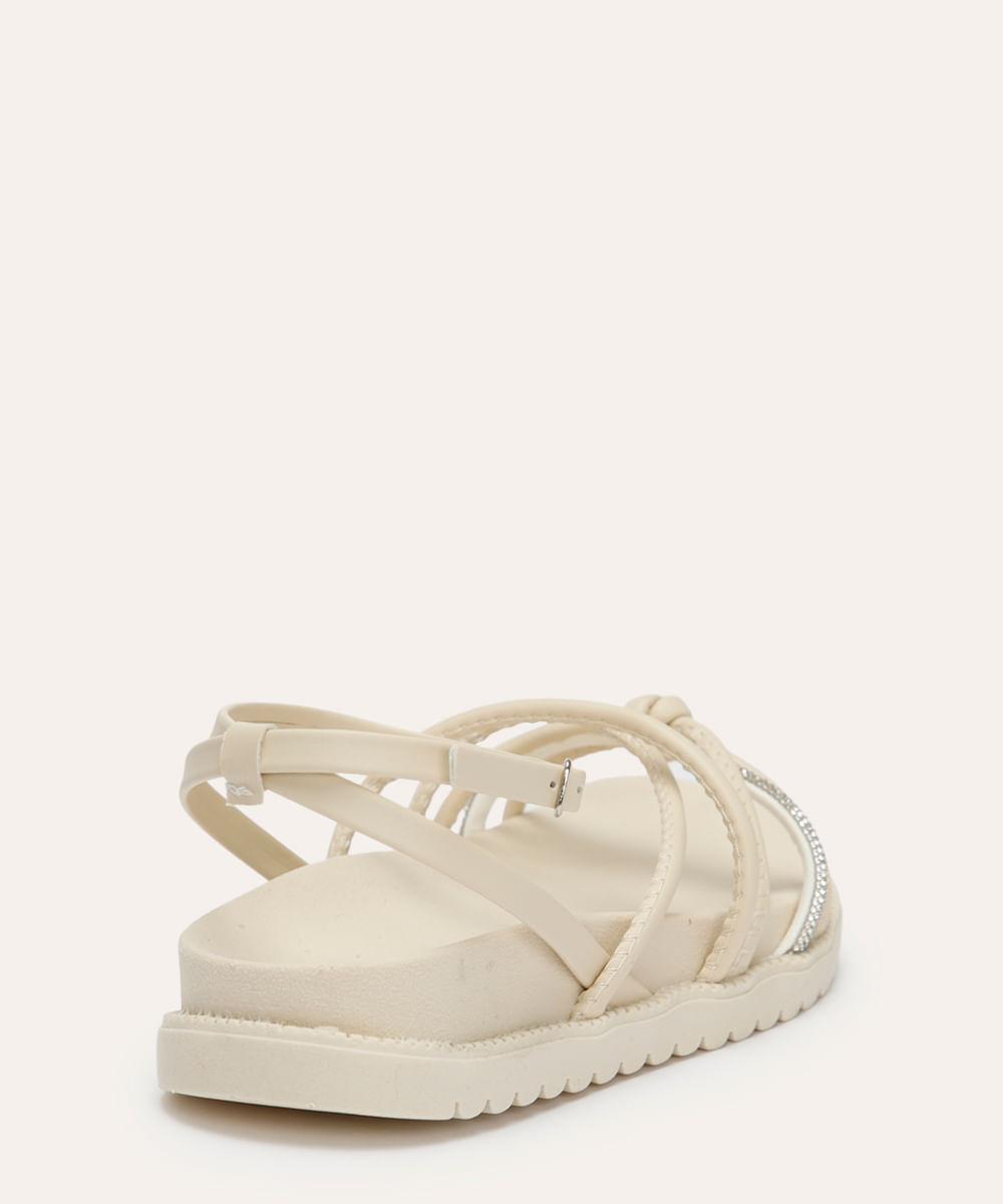 rasteirinha flatform infantil com brilhos off white
