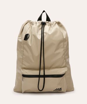 mochila saco com bolso esportiva ace bege