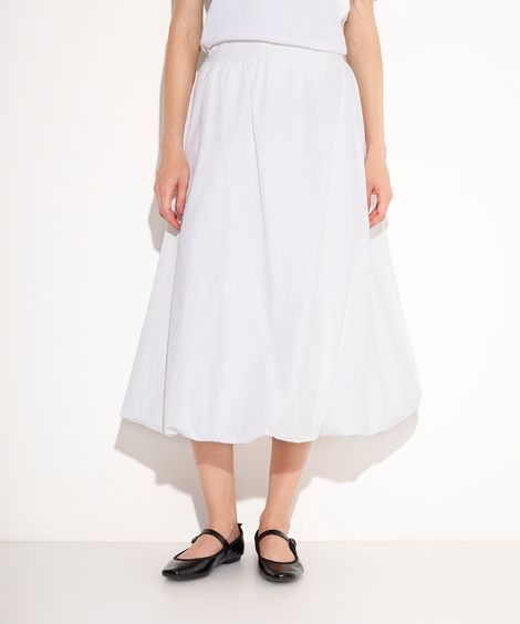saia midi de algodão balonê mindset off white