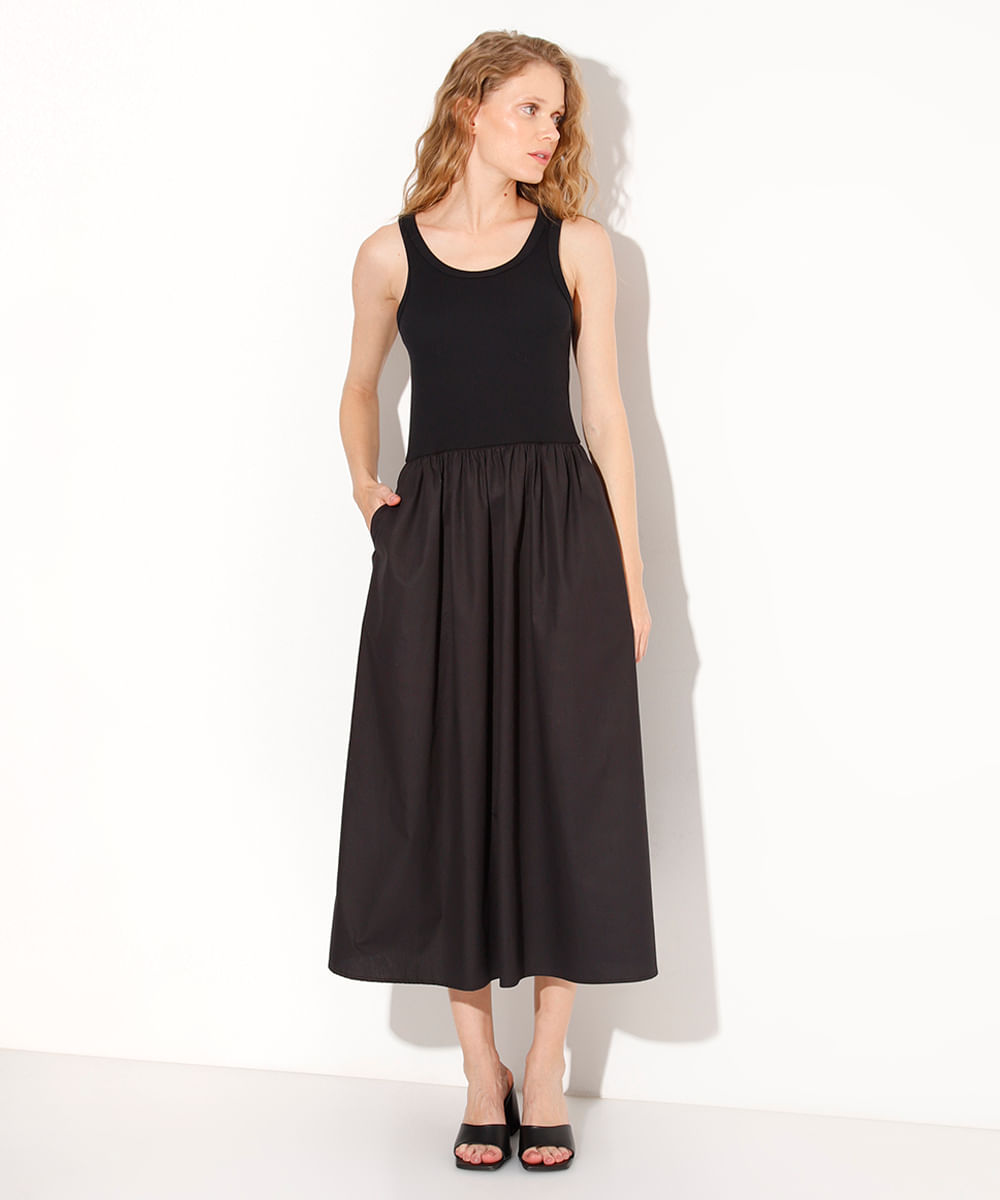 Vestido midi preto, da C&A