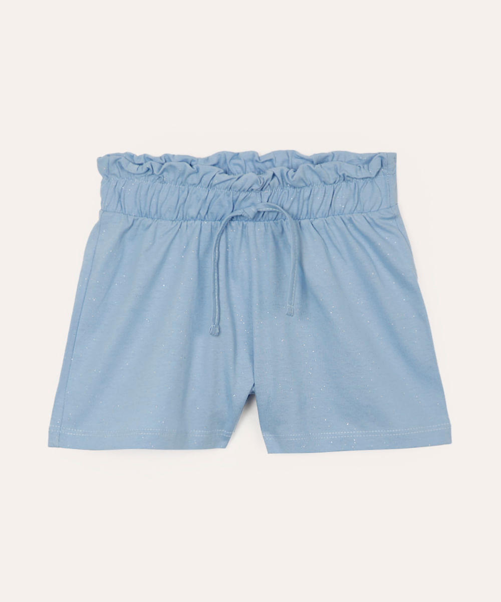 short infantil clochard glitter azul