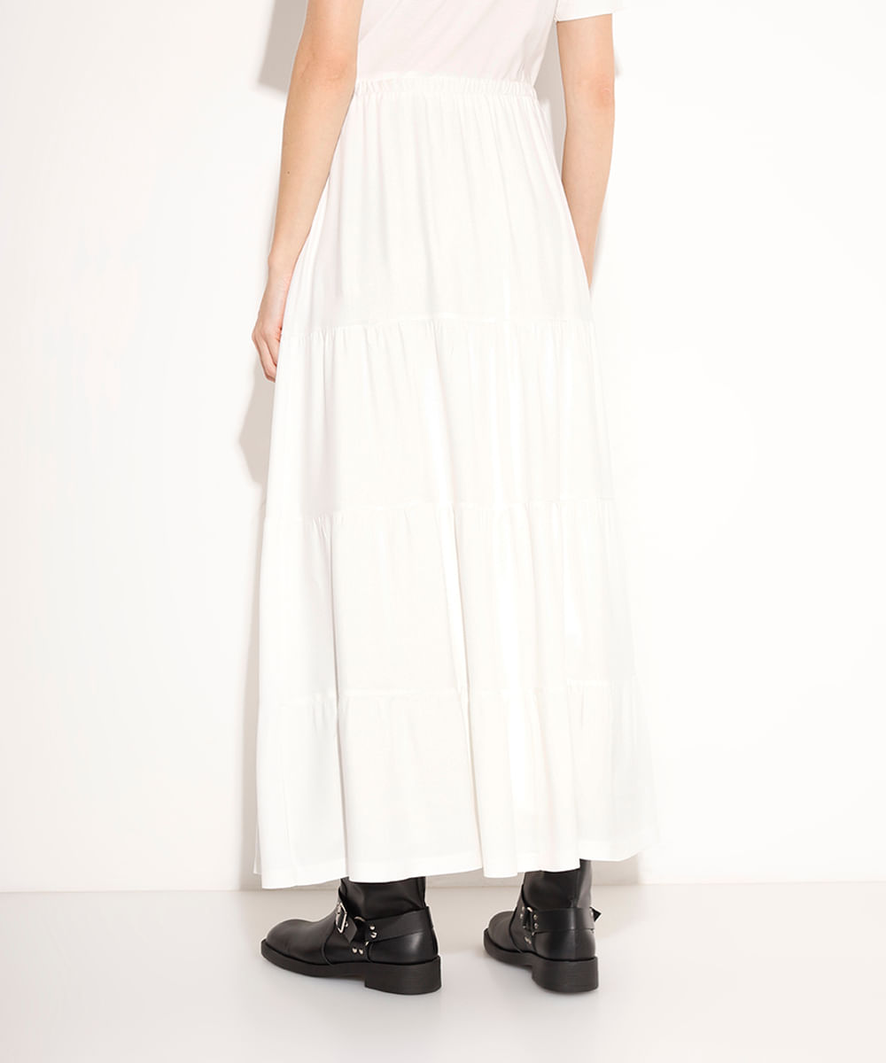 saia longa de viscose mindset off white