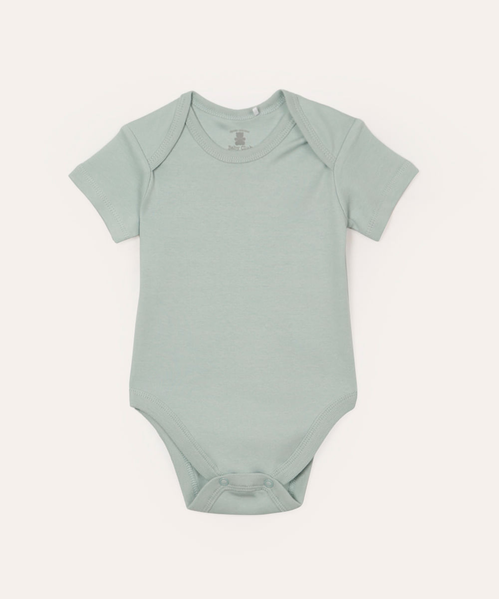 body de algodão infantil manga curta verde