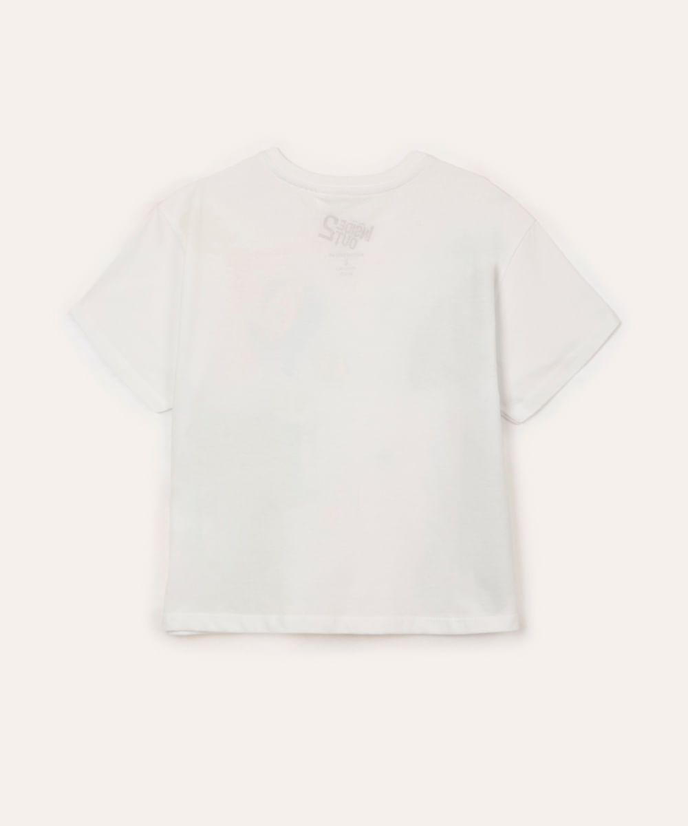 blusa de algodão infantil divertida mente off white