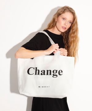 bolsa tote bag change mindset off white