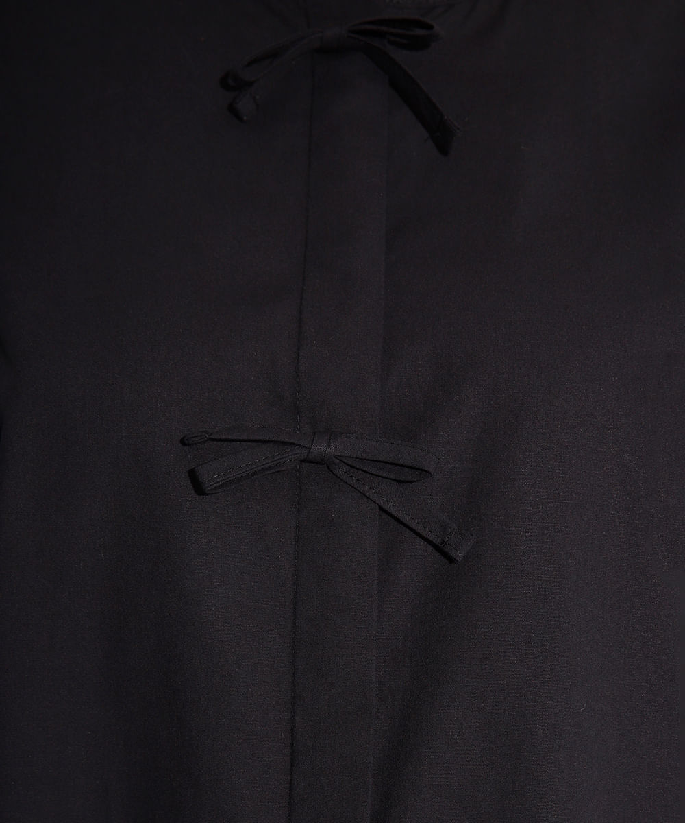 camisa de algodão manga bufante mindset preto