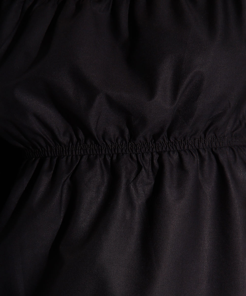 blusa bata manga longa com babado mindset preta