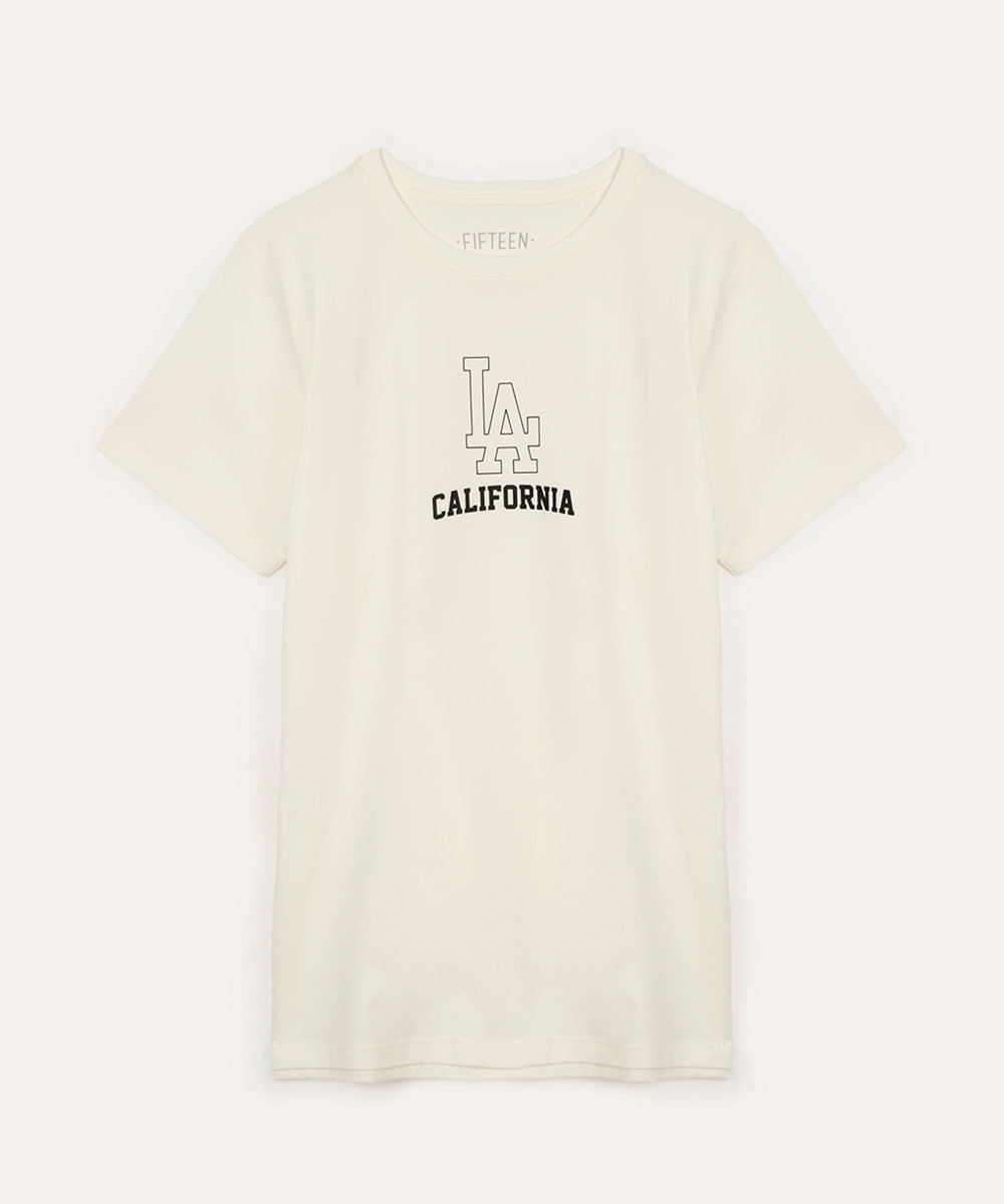 camiseta de algodão juvenil california off white