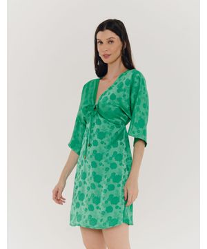 Vestido Curto Busto Amarracao - Verde Esmeralda